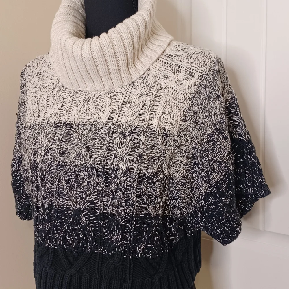 Alice + Olivia Florence Marled Crop Turtleneck Sweater Size Small Oversized_2
